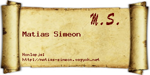 Matias Simeon névjegykártya